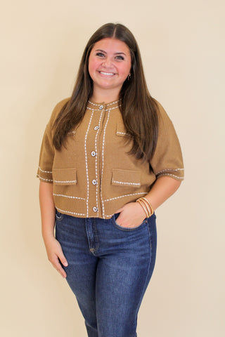 button up short sleeve sweater