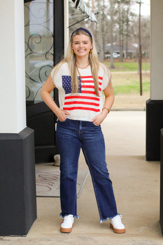 Knitted American Flag Sweater Vest