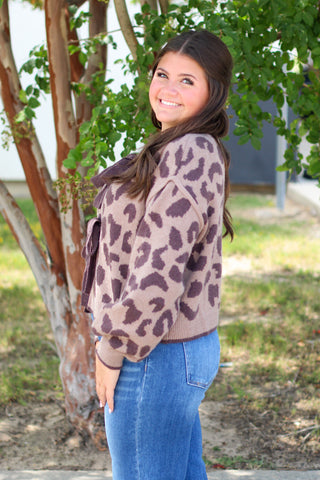 Leopard Bow Cardigan