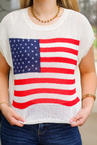 Knitted American Flag Sweater Vest
