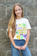 Tween Mardi Gras Bow Tee