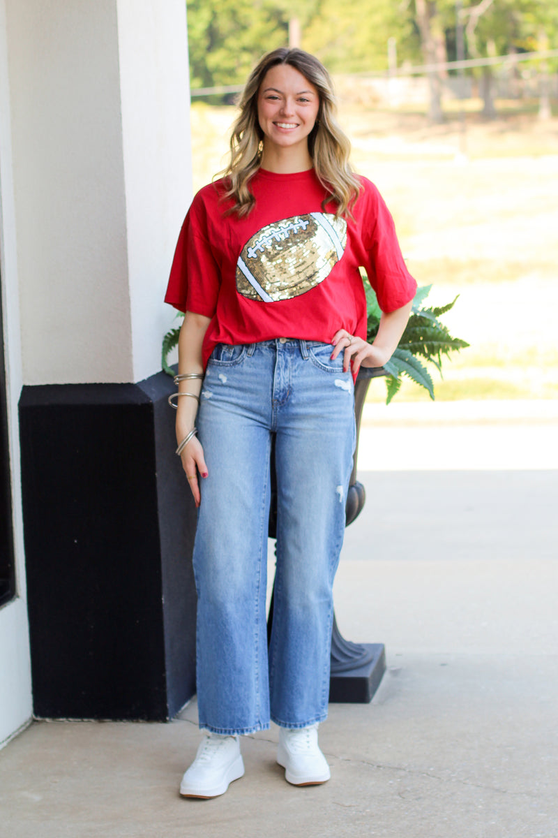 Oversized Sequin Football Top