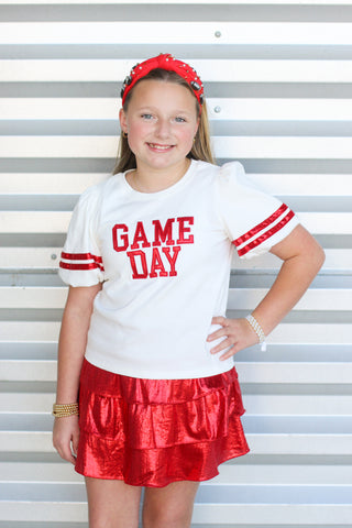 Tiny Metallic Game Day Top