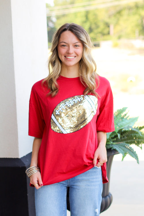 Oversized Sequin Football Top