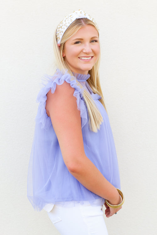 Totally Tulle Top-Periwinkle