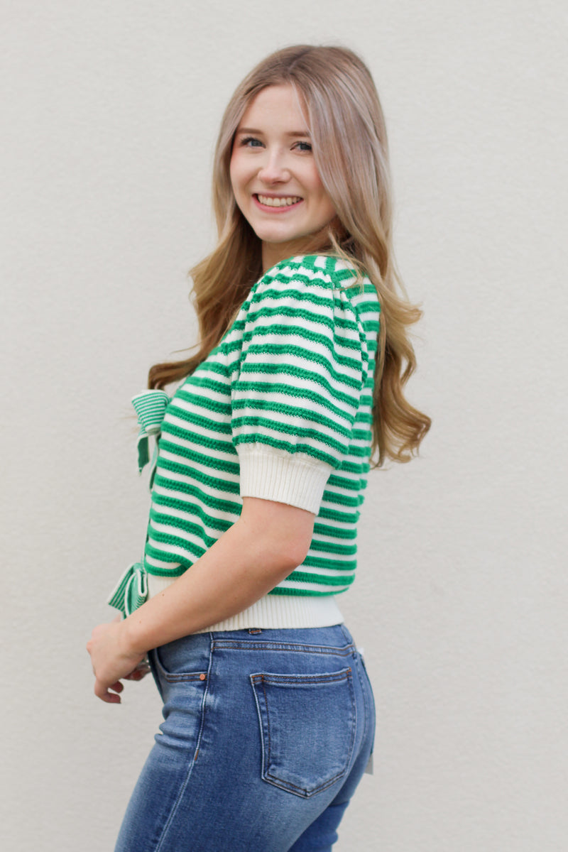 Stunning Striped Bow Top