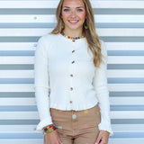Embellished Ruffle Sweater