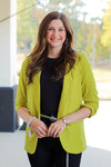 Working Girl Blazer-Chartreuse