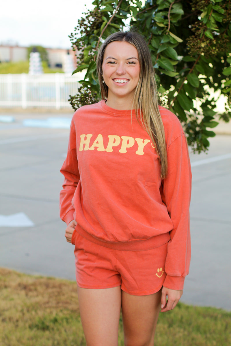 Happy Girl Top-Terracotta