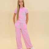 Tween Lulu Mac Monochromatic Stripe Baby Doll Top