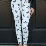 white tween leggings with bows