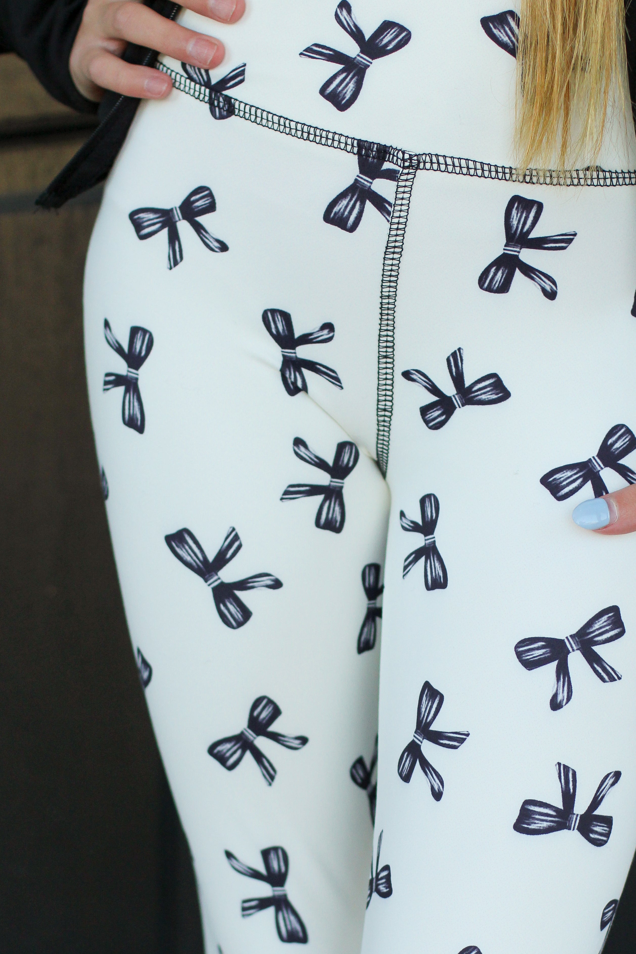 Little Girl Bow Athletic Leggings