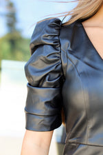 Live and Love Leather Dress-Black