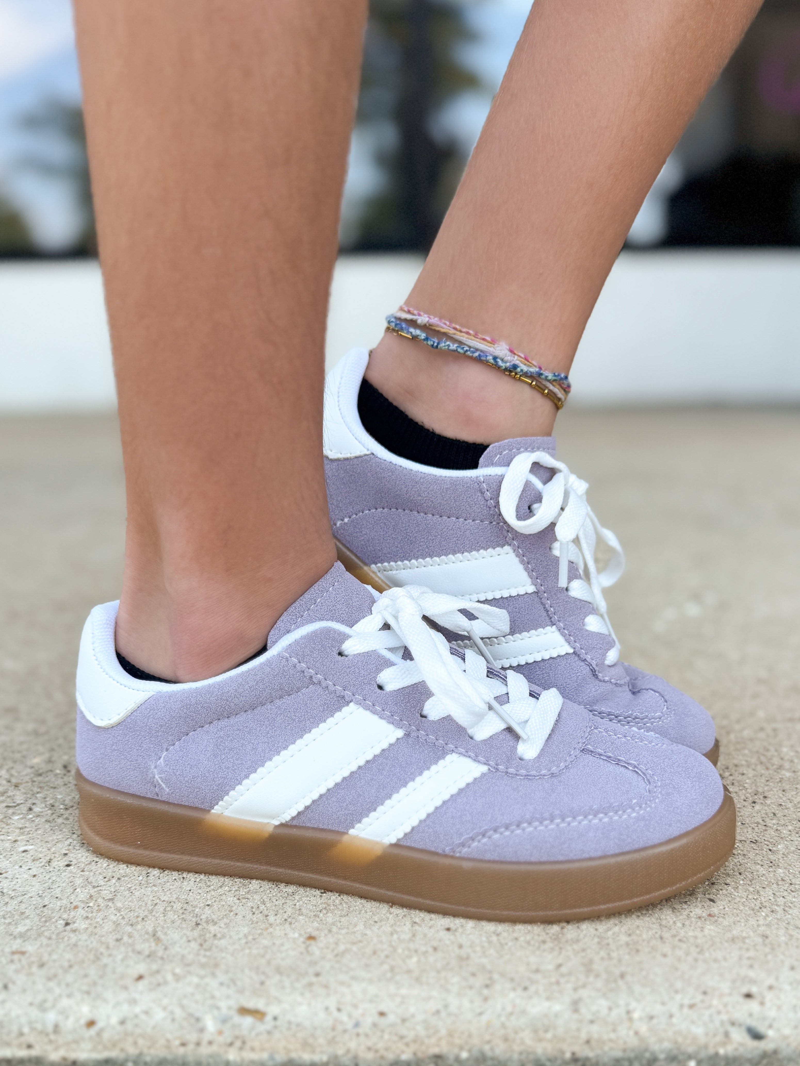 kid sneakers with stripes