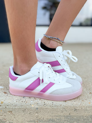kid sneakers with stripes