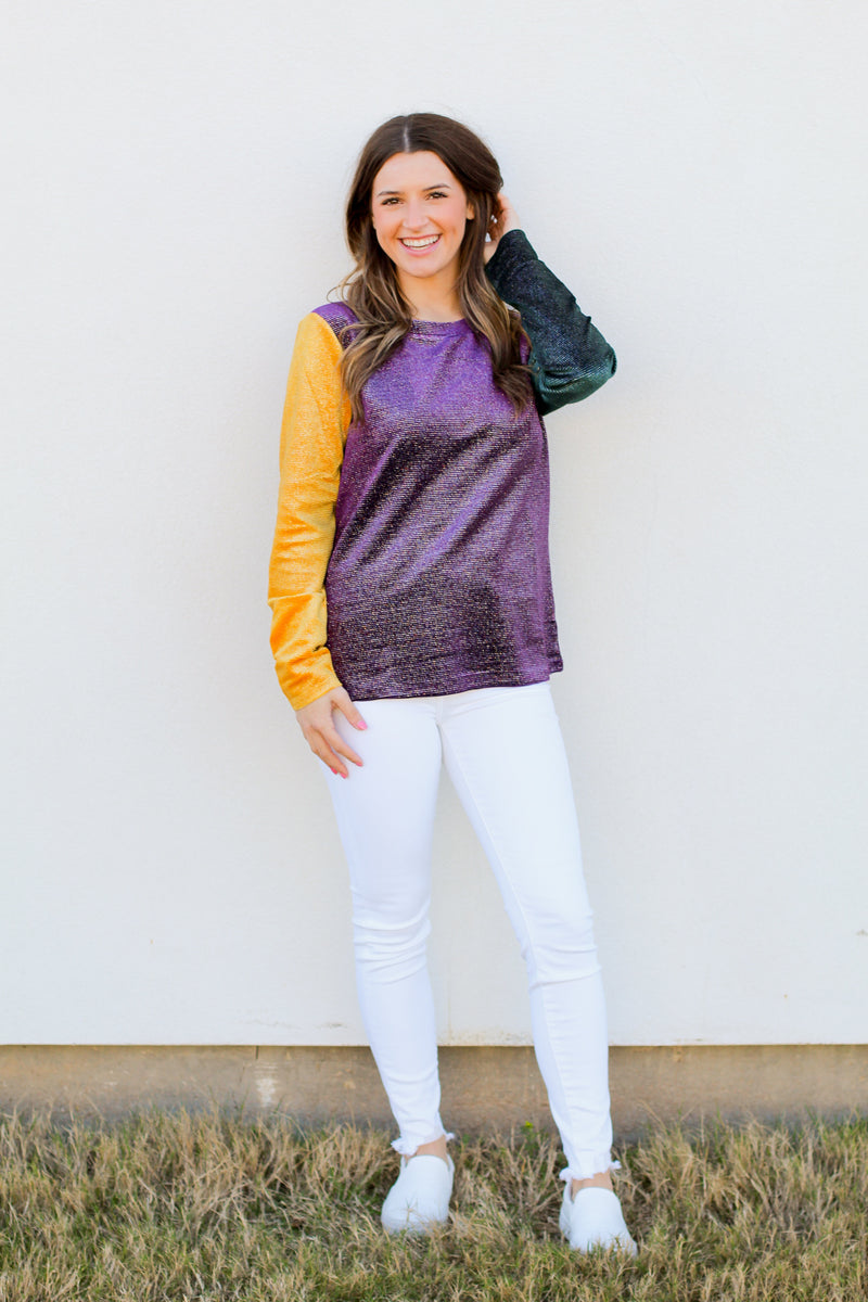Shiny Parade Top-Purple