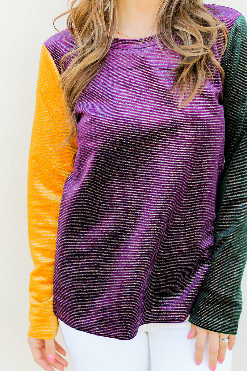 Shiny Parade Top-Purple