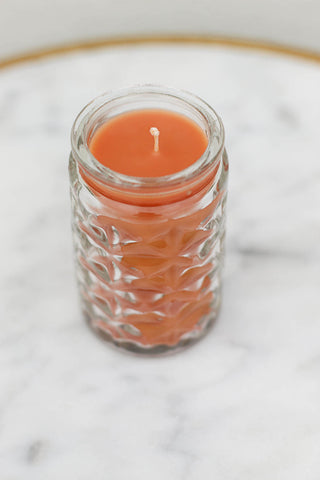 Clear Glass Votive-Harvest Pumpkin