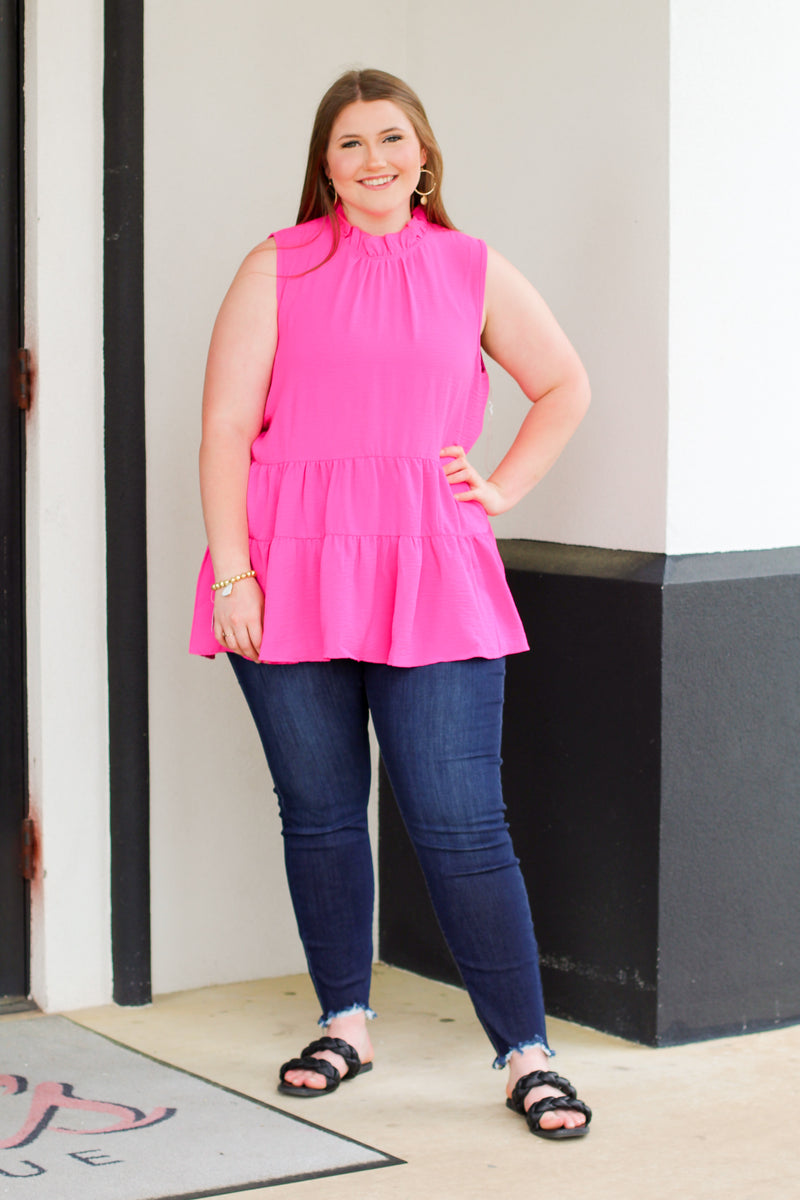 All Mine Tank-Hot Pink