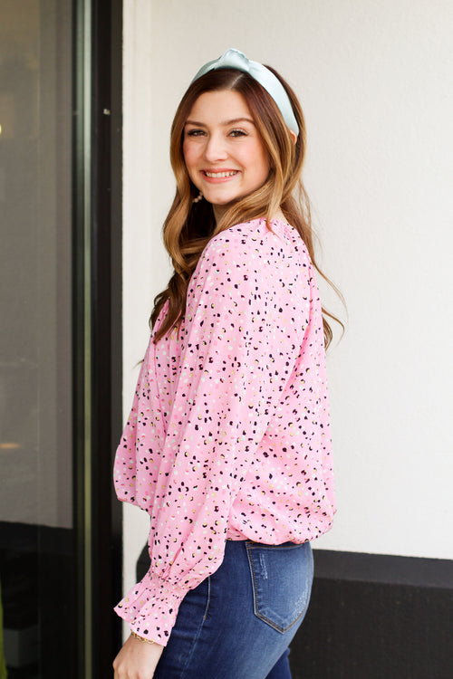 Dots on Dots Top-Pink