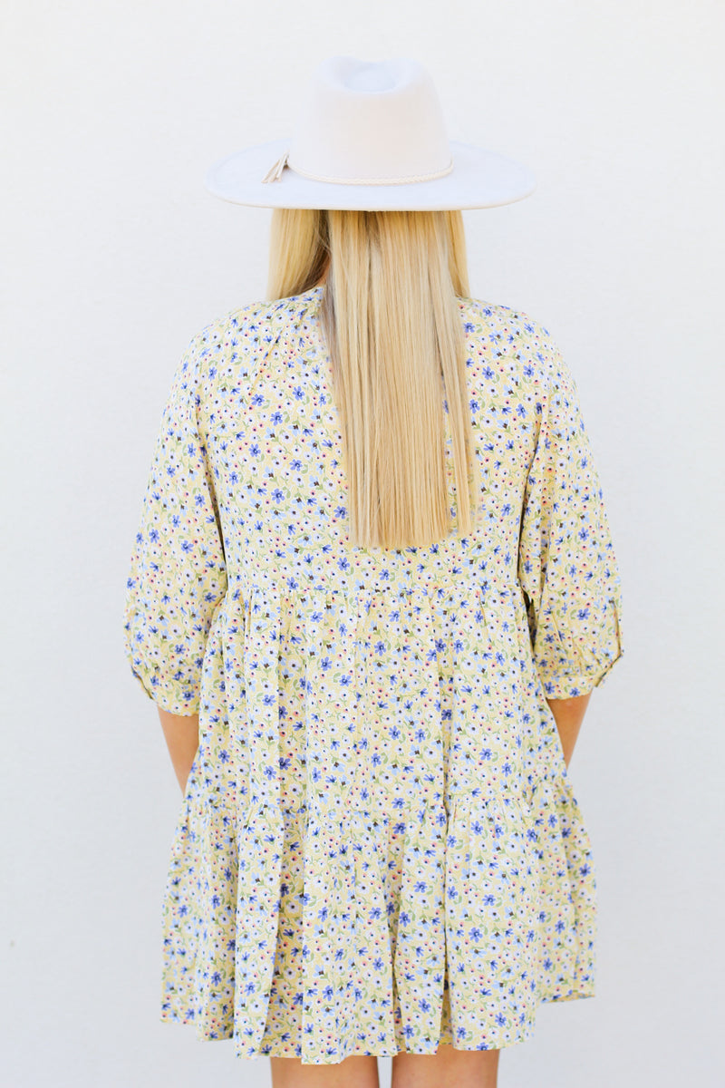 Flowers and Flowers Dress-Yellow