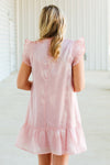Shimmer Babydoll Dress-Blush