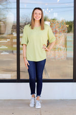 Oh So Comfy Top-Lime
