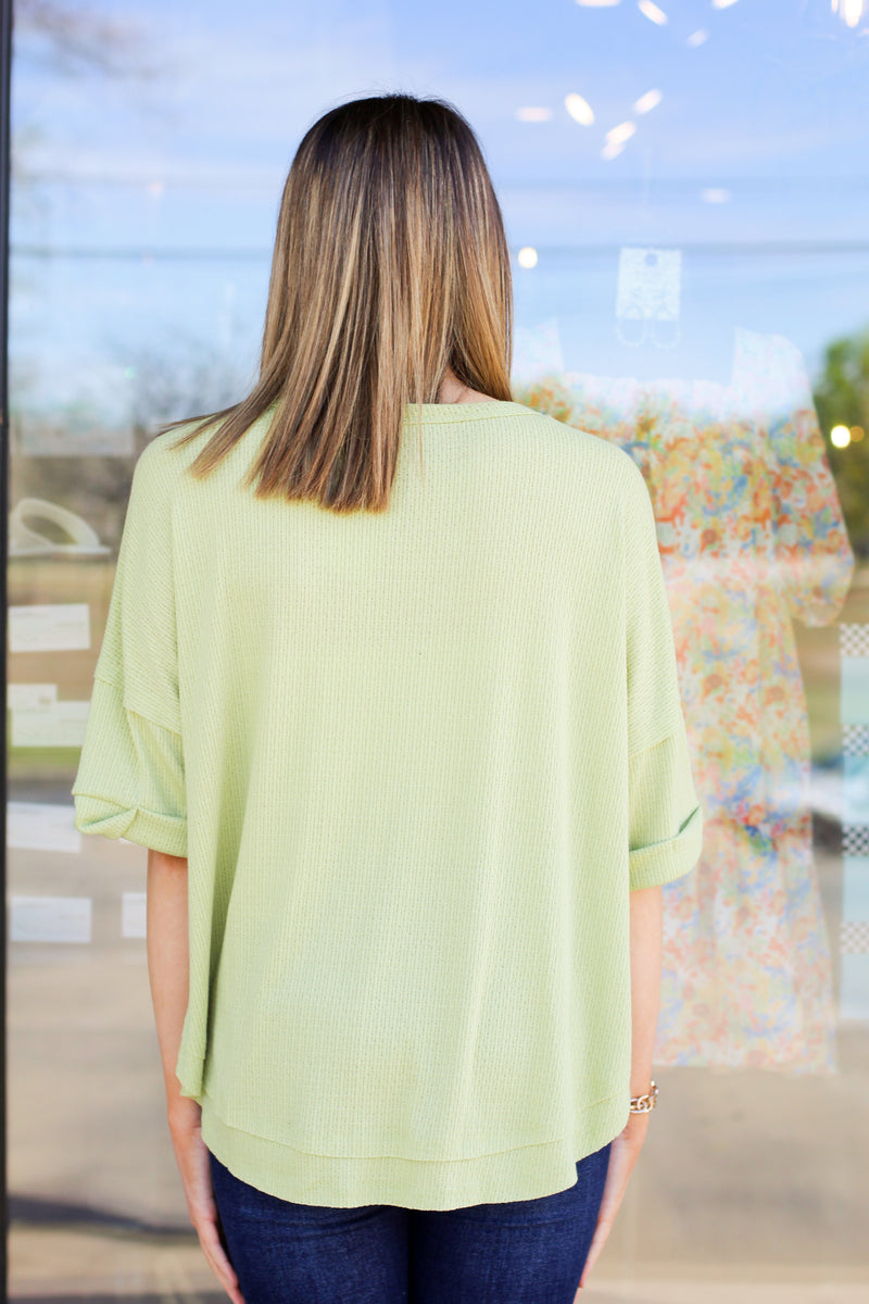 Oh So Comfy Top-Lime