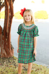 Christmas Plaid Dress-Green