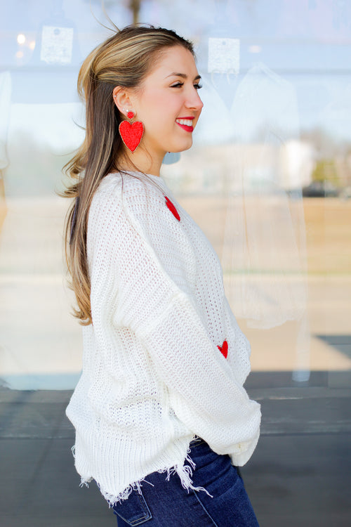 Love At First Sight Sweater-White