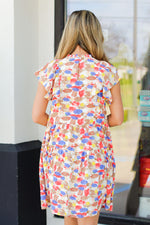 Primary Prints Dress-Red/Blue