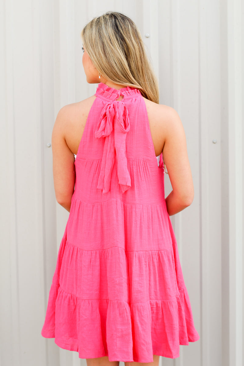 Springtime Days Dress-Hot Pink