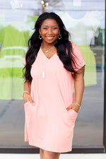 Tshirt Dress-Coral