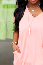 Tshirt Dress-Coral