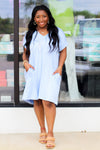 Tshirt Dress-Baby Blue