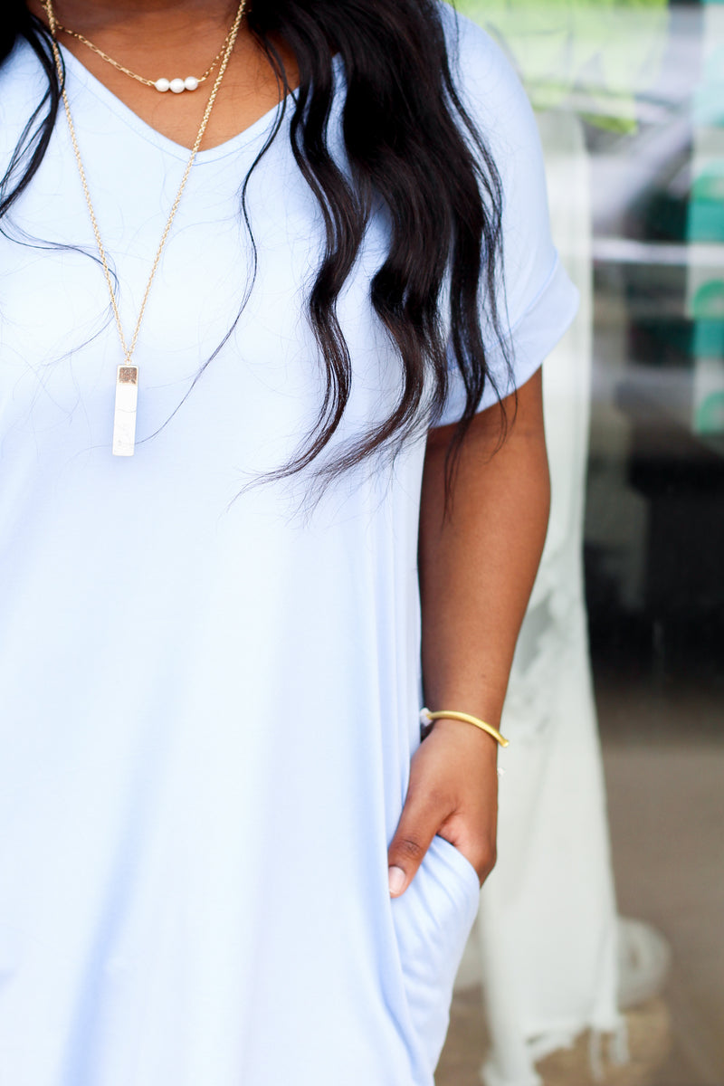 Tshirt Dress-Baby Blue