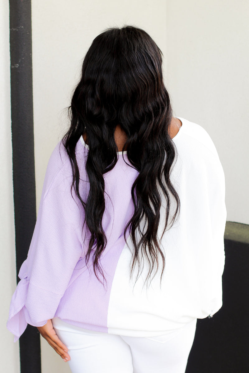 Two Colors Top-White/Purple