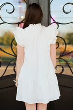 Raegan Ruffle Dress-White