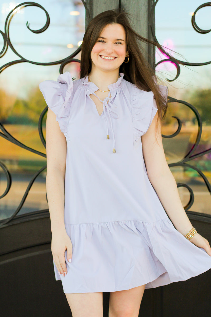 Raegan Ruffle Dress-Lavender