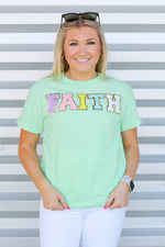 Faith Patch Tee-Mint