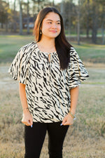 Lovely Printed Top-Ivory