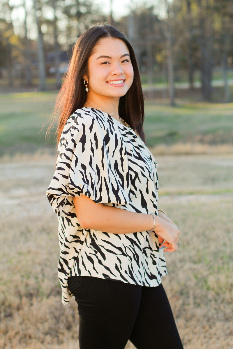 Lovely Printed Top-Ivory