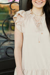 Raegan Ruffle Dress-Beige
