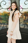 Raegan Ruffle Dress-Beige