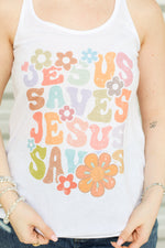 Jesus Saves Tank-White