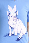 Mr.P's Pig Bunny Tee-Blue