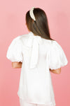 Petra Puff Sleeve Top-White