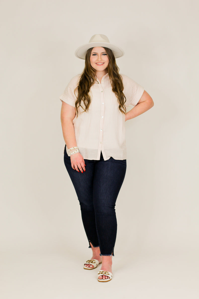 Love a Stripe Top-Baby Pink