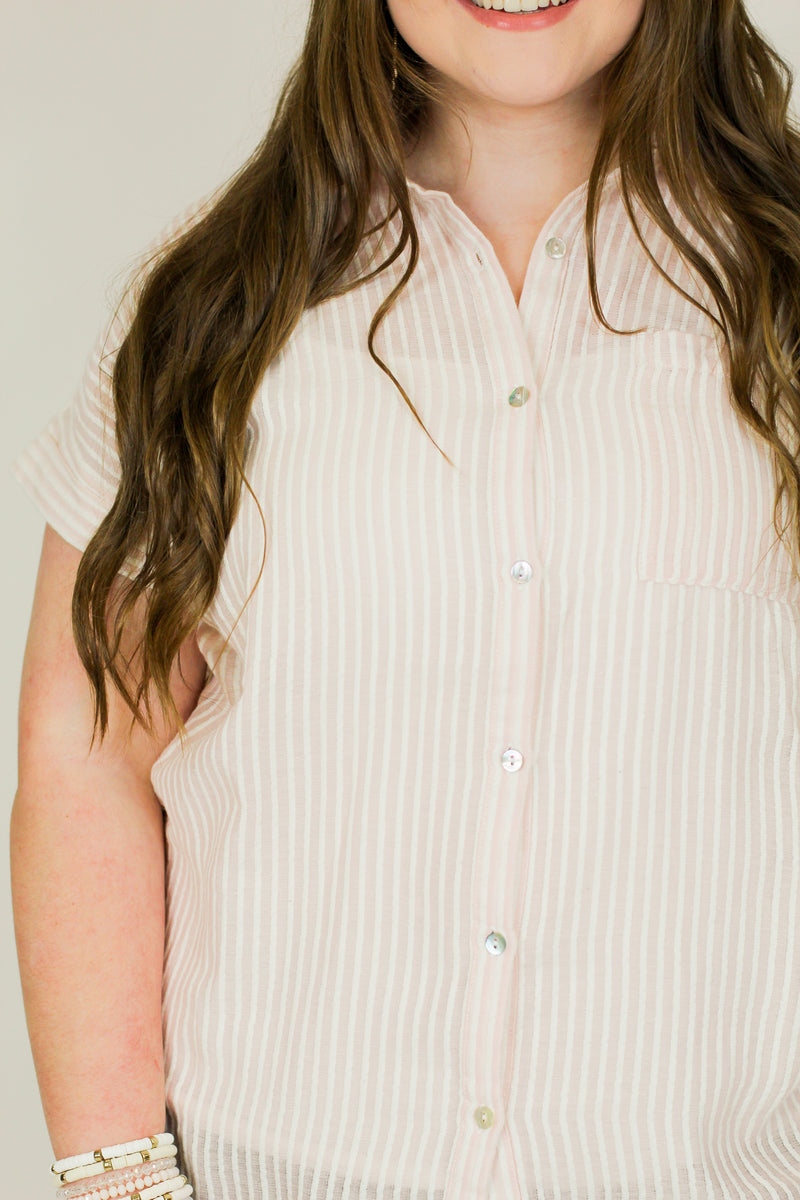 Love a Stripe Top-Baby Pink