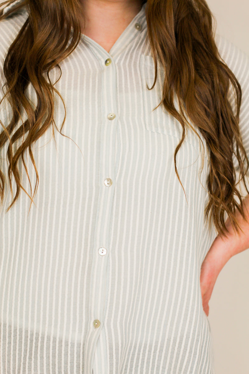 Love a Stripe Top-Baby Blue